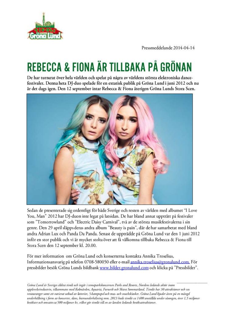 Rebecca & Fiona är tillbaka på Grönan