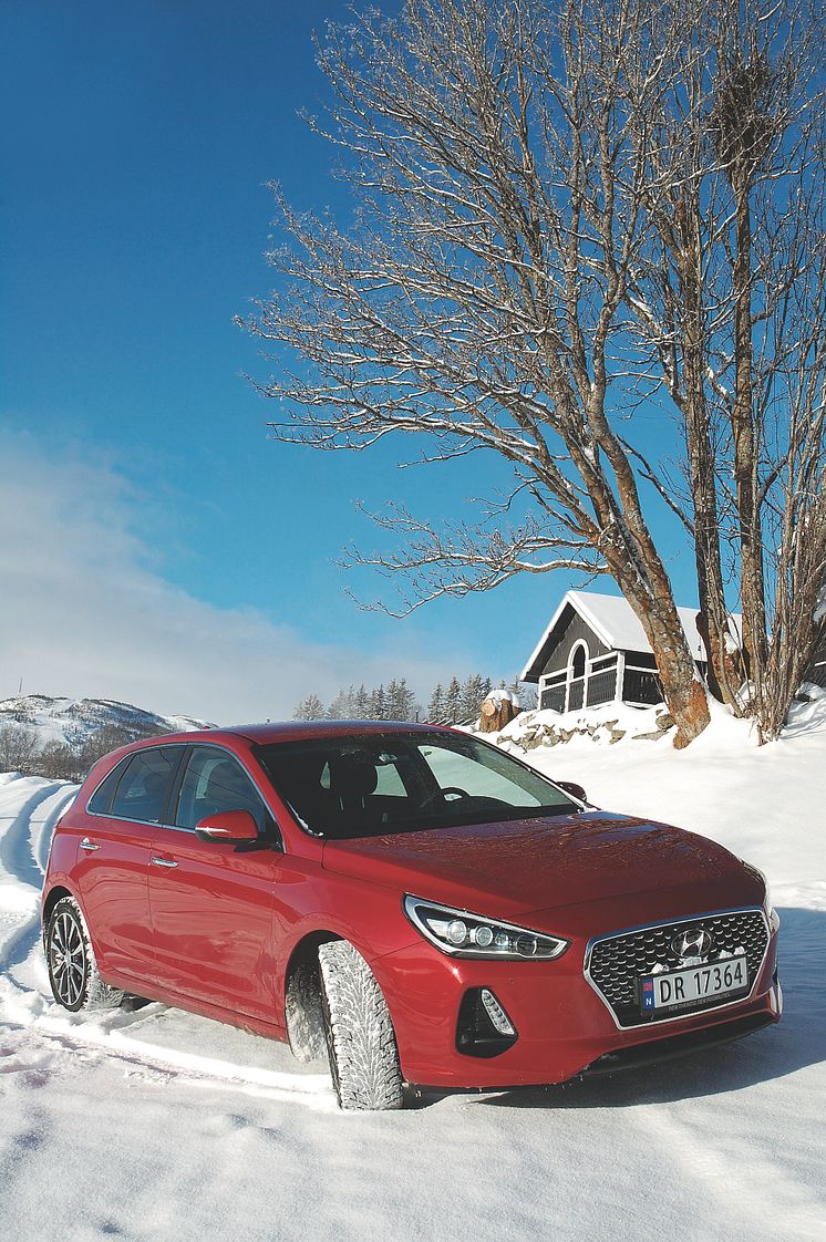 Nye Hyundai i30 på fjellet