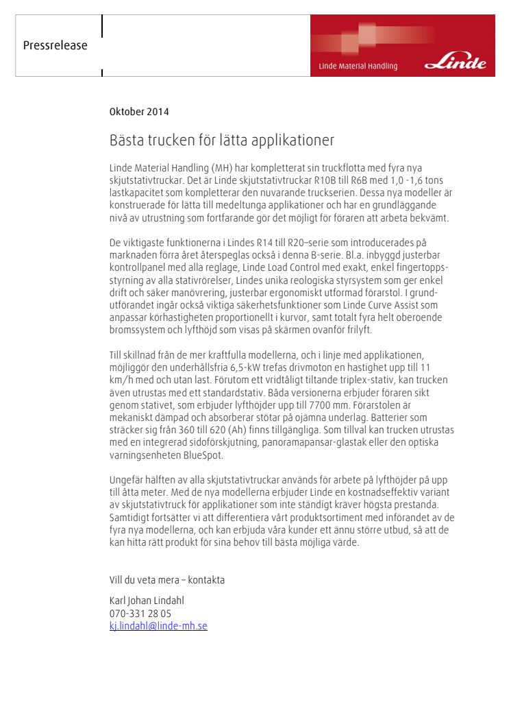 Bästa trucken för lätta applikationer