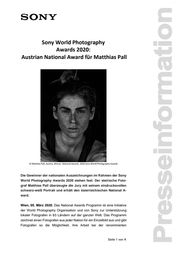 Sony World Photography Awards 2020: Austrian National Award für Matthias Pall