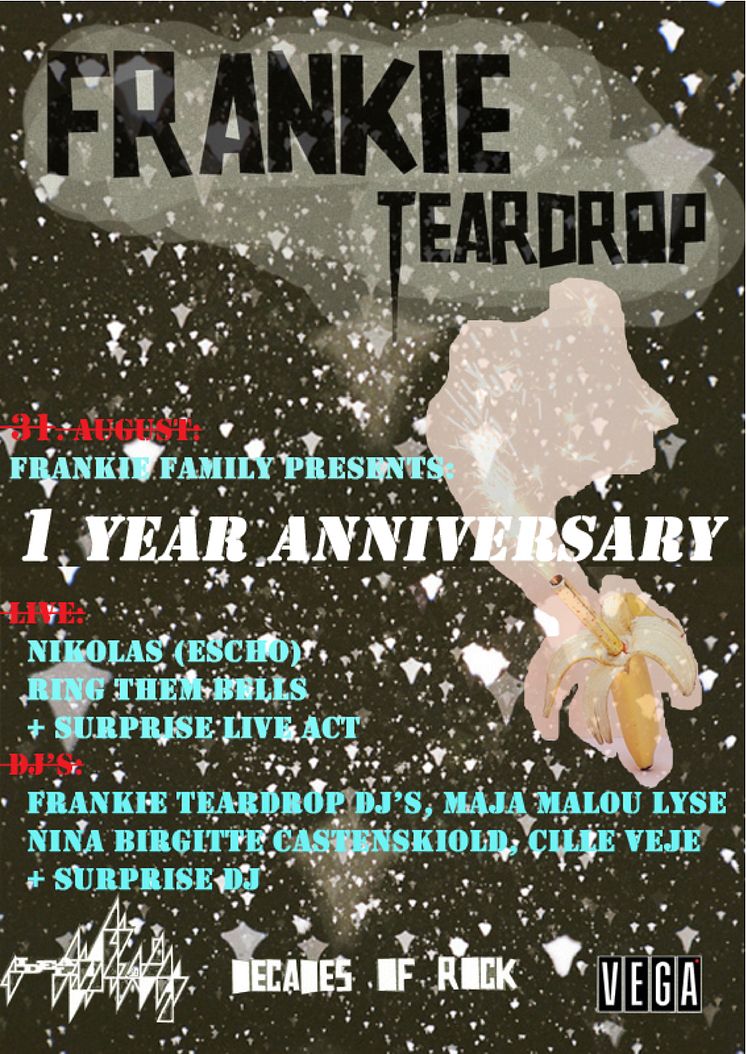 Frankie Teardrop 1 Year Anniversary Plakat