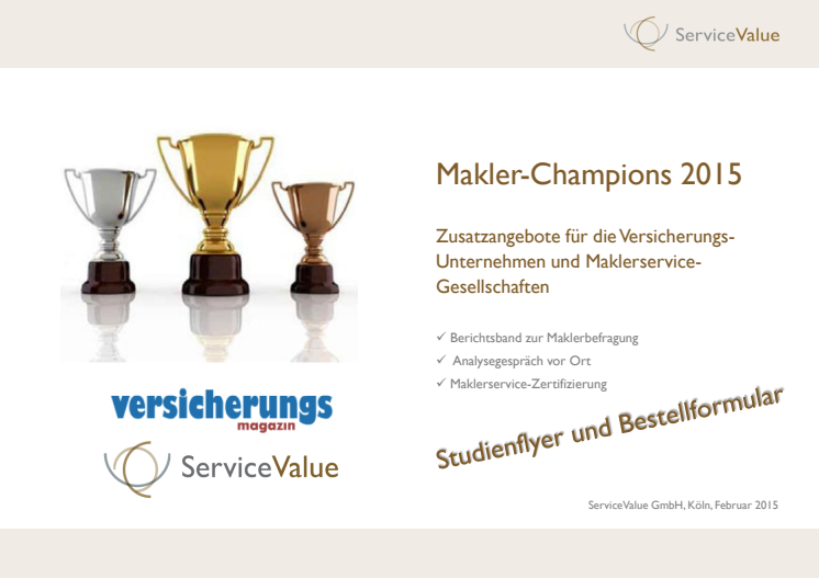 Studienflyer und Bestellformular Makler-Champions 2015