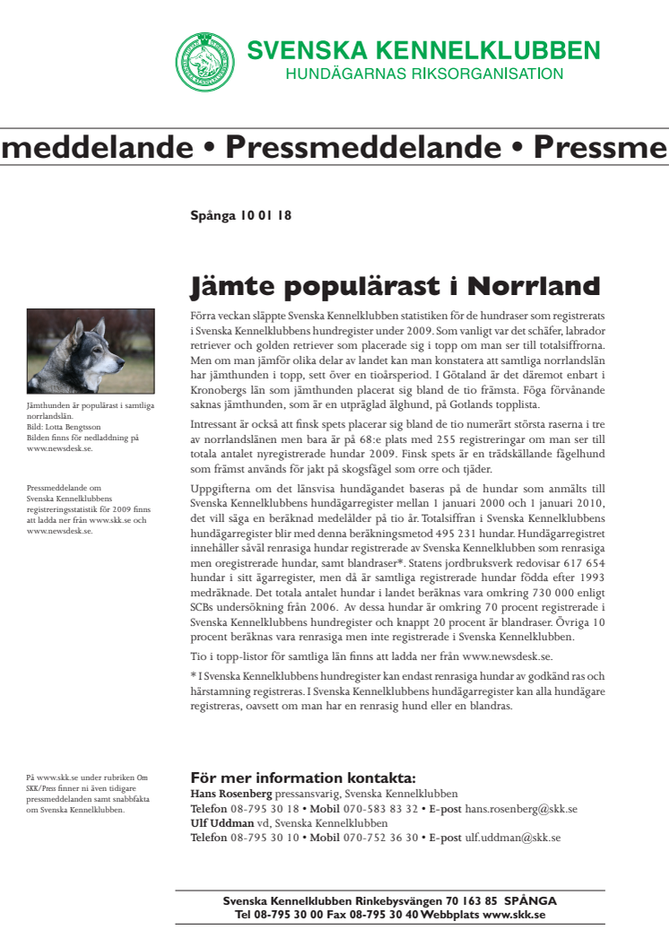 Jämte populärast i Norrland