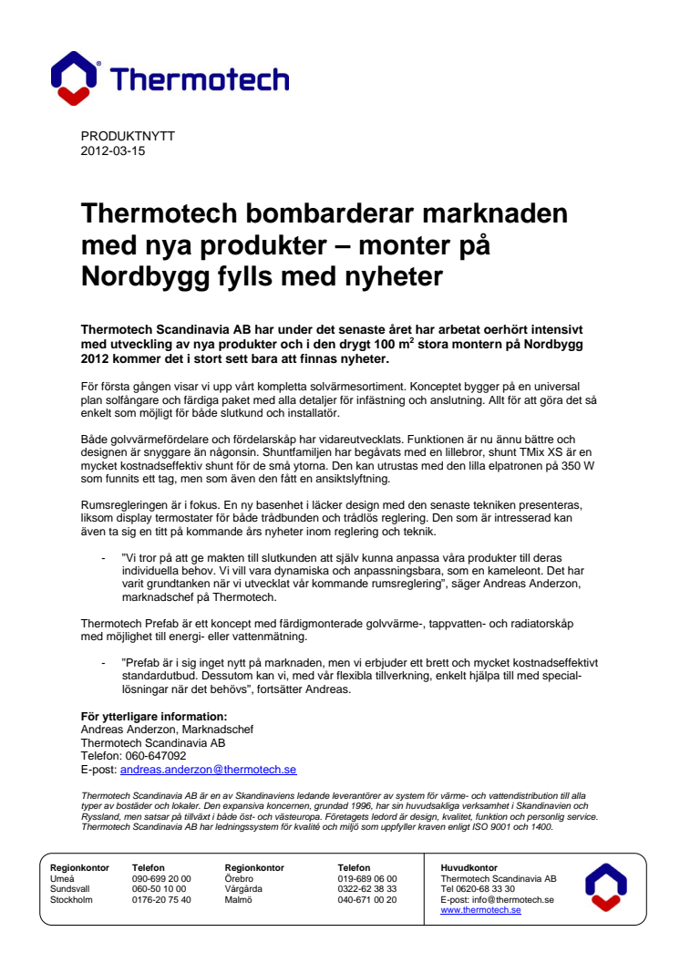 Thermotech fyller monter på Nordbygg med nyheter