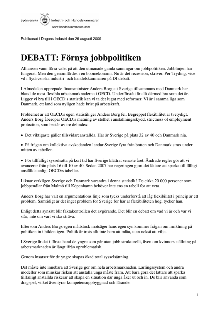 Förnya jobbpolitiken