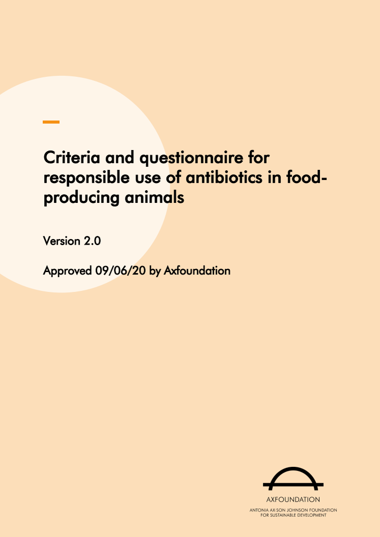 Axfoundation Antibiotic criteria 2.0 and questionnaire