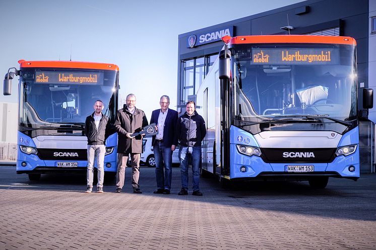 Zwei Scania Citywide Suburban für Verkehrsunternehmen Wartburgmobil