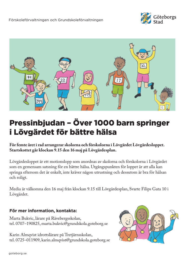 Pressinbjudan – Över 1000 barn springer i Lövgärdet för bättre hälsa 