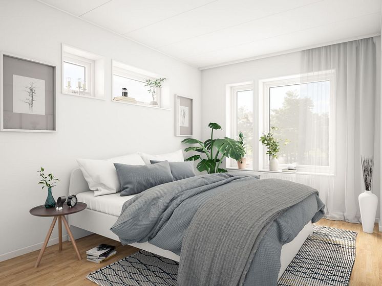 Brf Åsumtorp - 3D-bild av sovrummet