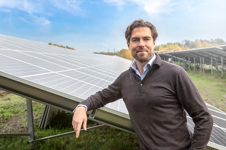 Harald Överholm at solar park i Linköping