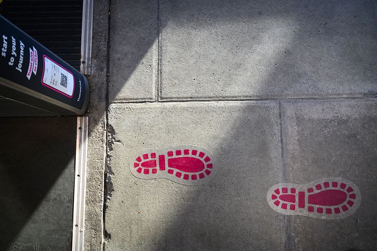 The footsteps mark GTR's partnership with Missing People