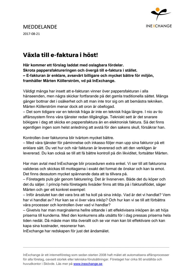 Växla till e-faktura i höst!