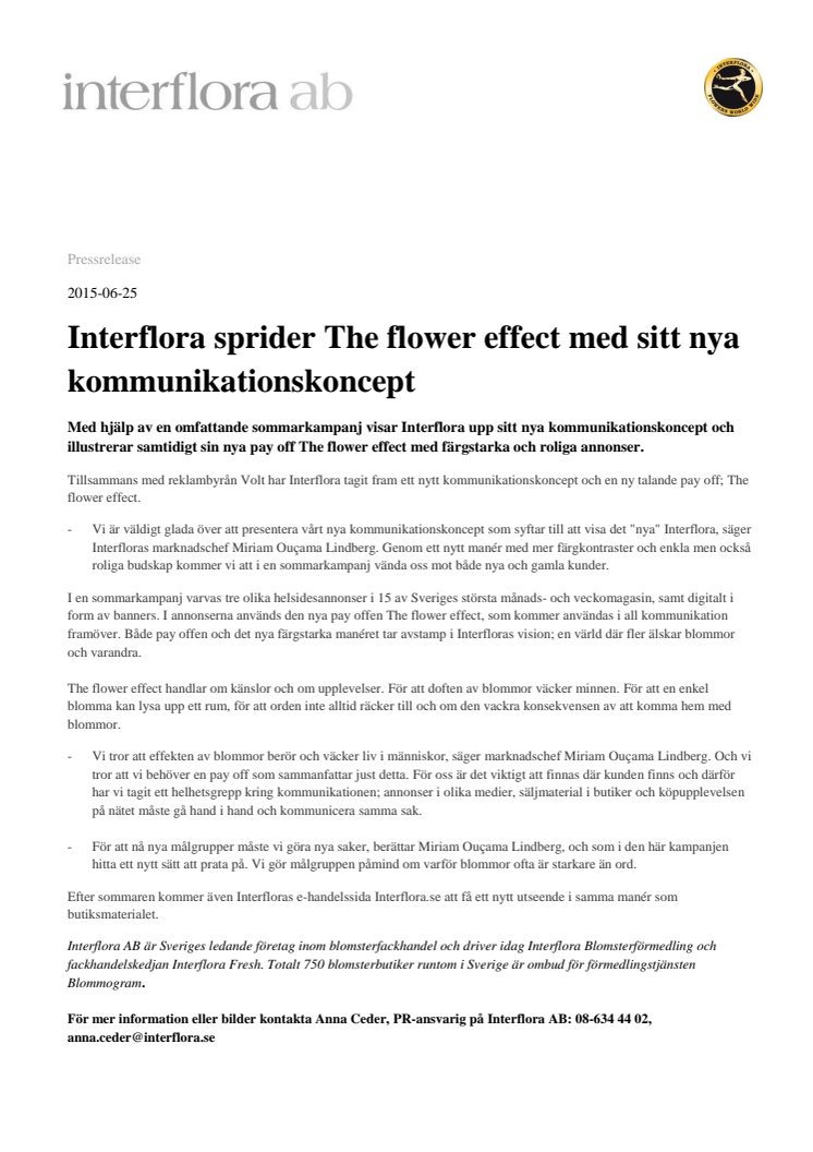 Interflora sprider The flower effect med sitt nya kommunikationskoncept