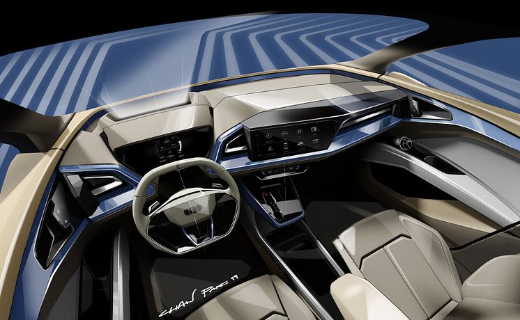 Audi Q4 e-tron concept (skitse af interiør)