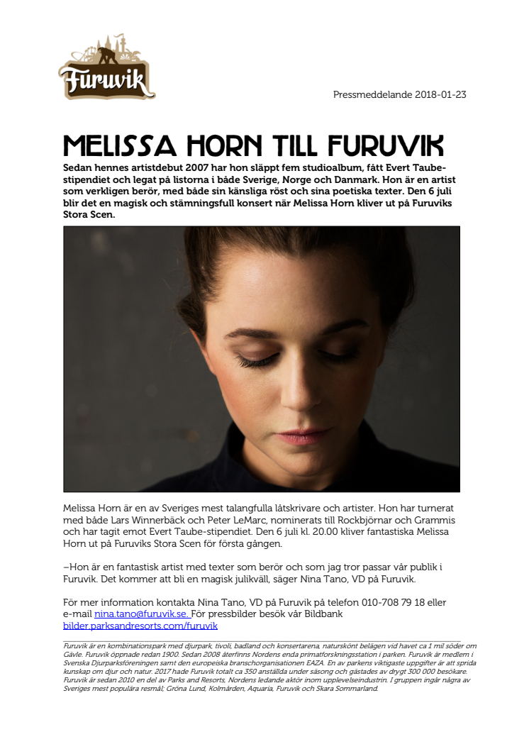 Melissa Horn till Furuvik