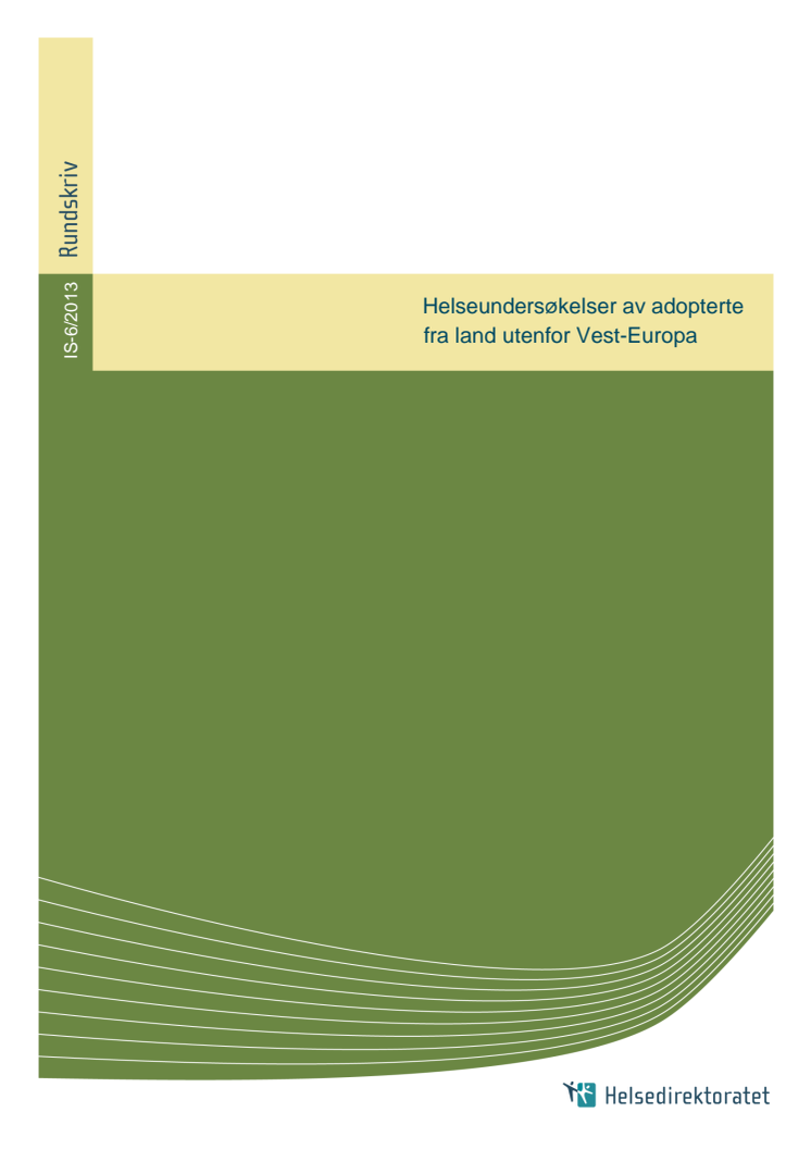 Rundskriv om Helseundersøkelser av adopterte fra land utenfor Vest-Europa