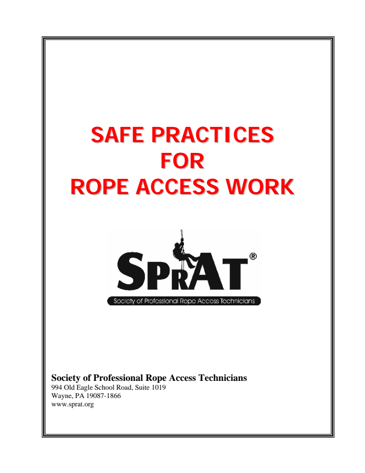 140823 SPRAT Safe practices for rope access work