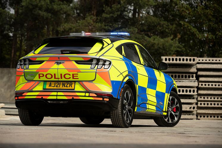 Ford Mustang Mach-E politibilkonsept Ford Mustang Mach-E police car at Safeguard SVP 2021