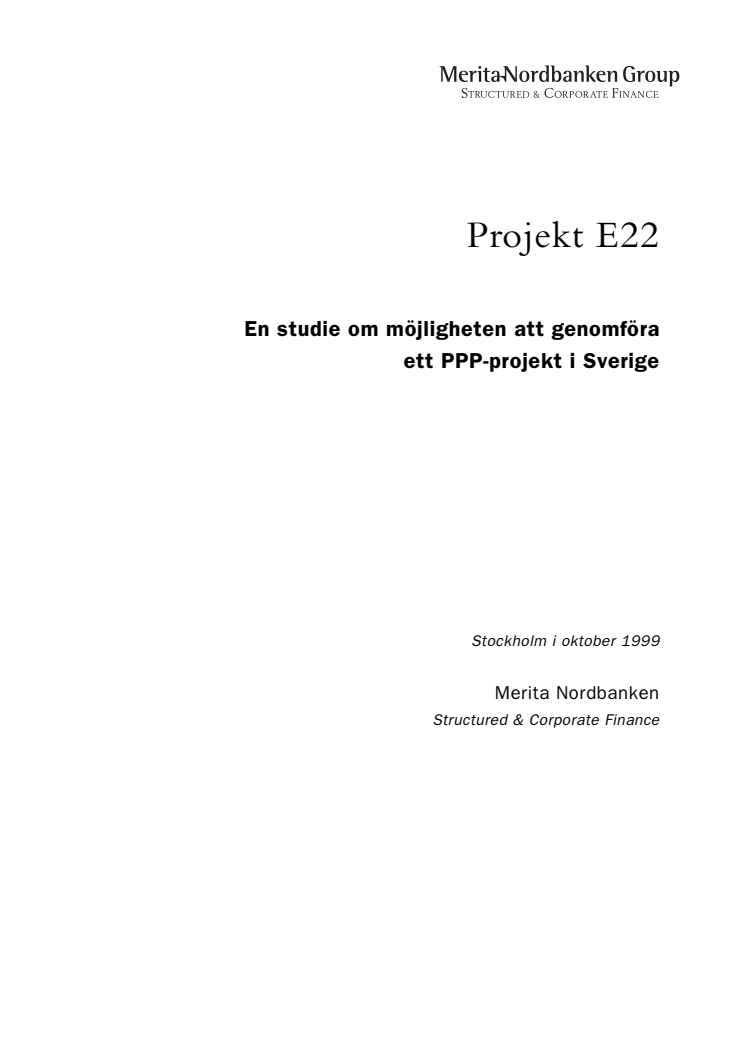 Projekt E22 – analys av samhällsnytta och förslag till finansiering