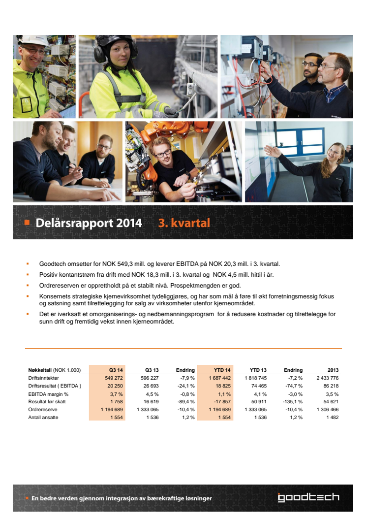 Kvartalsrapport Q3 2014