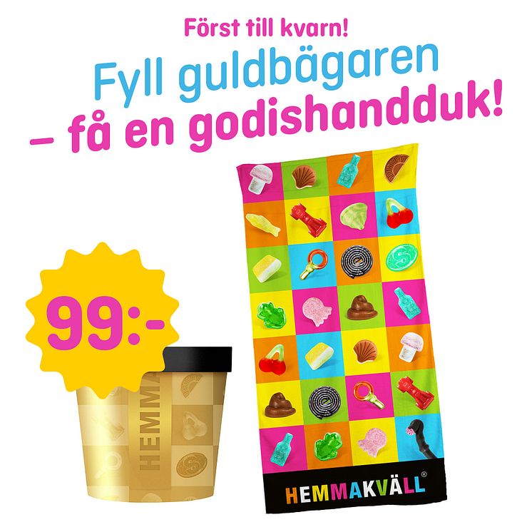 Först till kvarn! Köp lösgodis, få godishandduk! 