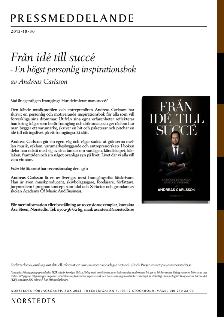 Från idé till succé - En högst personlig inspirationsbok av Andreas Carlsson