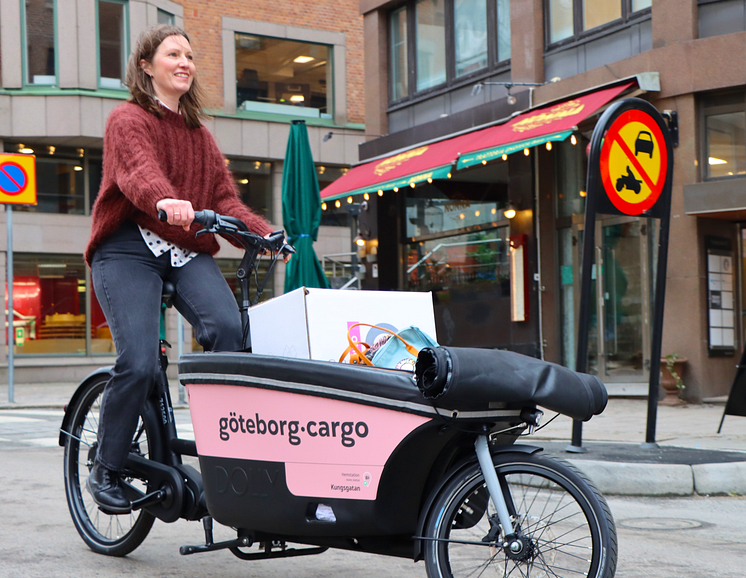 Den här typen av ellastcykel börjar i mars 2025 hyras ut i Göteborg Bild Göteborgs Stad.png