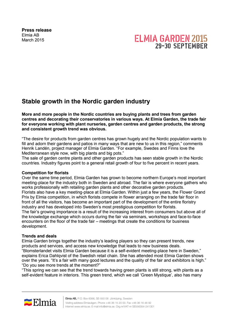 Stable growth in the Nordic garden industry