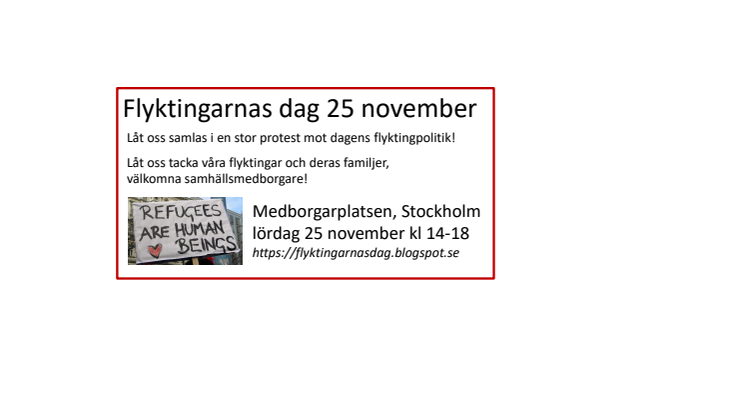 Flyktingarnas dag 25 november