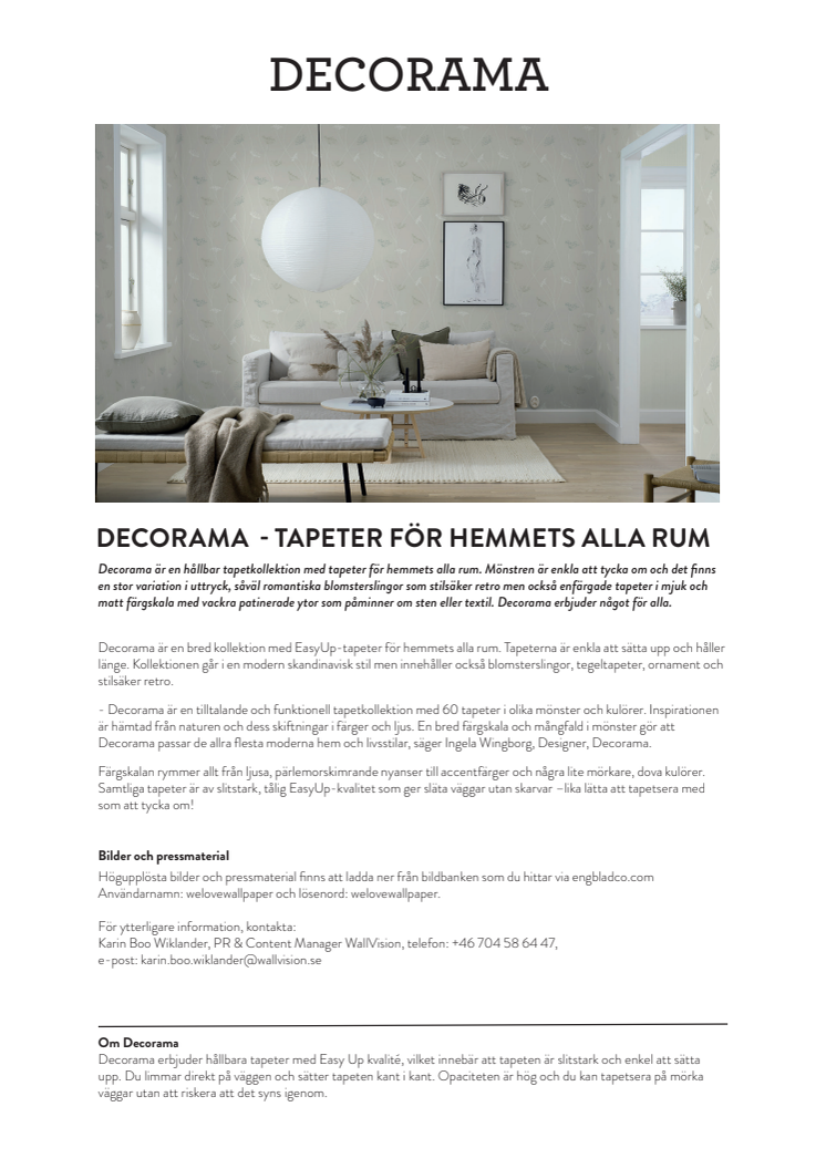 DECORAMA - TAPETER FÖR HEMMETS ALLA RUM