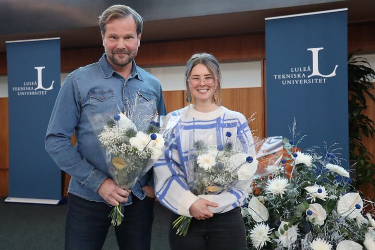 Jonas Hedlund, profesor i kemisk teknologi vid Luleå tekniska universitet och Sofie Zätterqvist