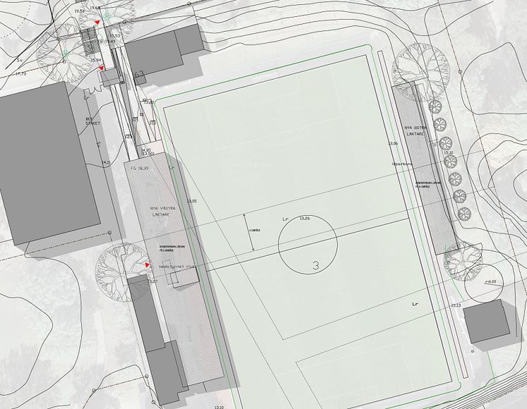 Situationsplan, nya läktare på Hammarby IP