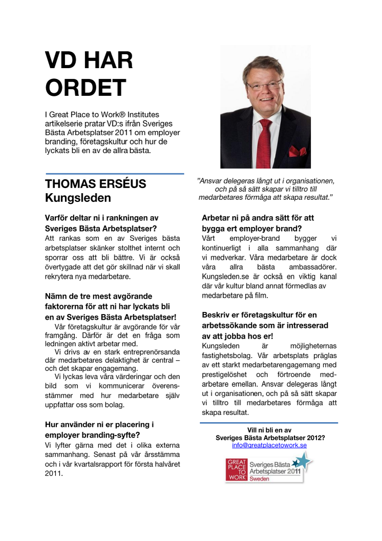 VD Har ordet - THOMAS ERSÉUS  Kungsleden