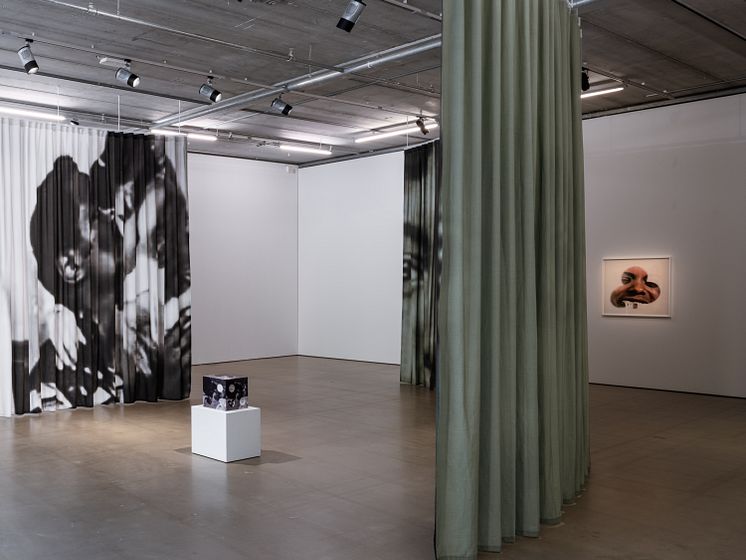 Frida Orupabo, installationsvy On Lies, Secrets and Silence, Bonniers Konsthall, 2024.
