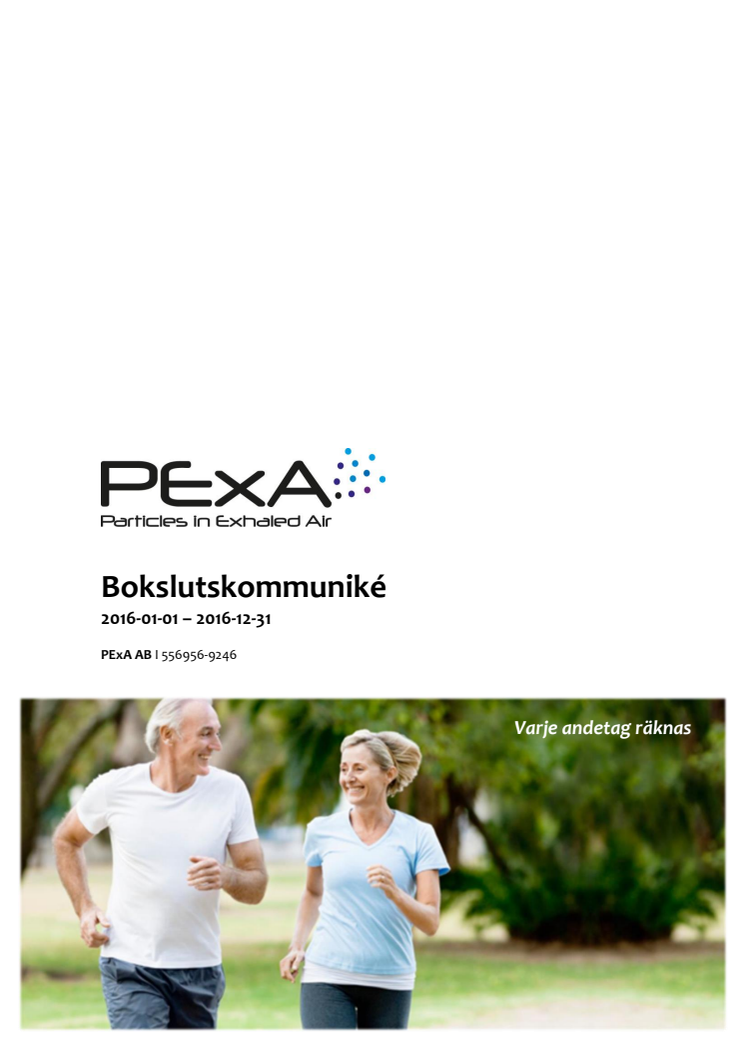 PExA AB: Bokslutskommuniké 