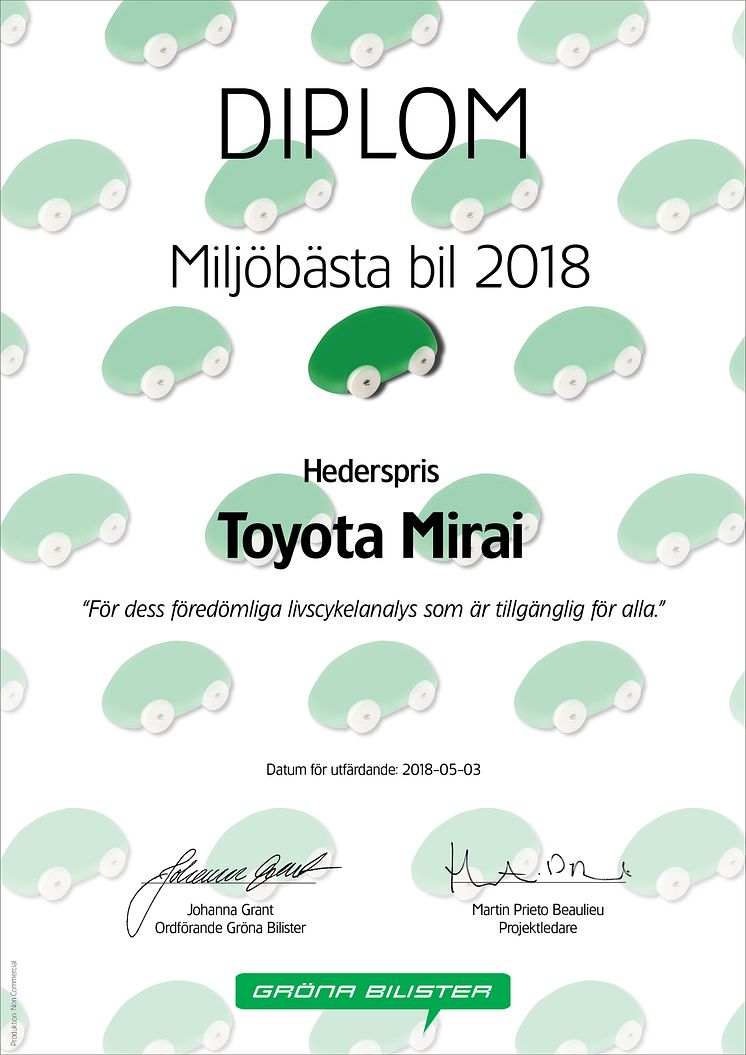 GB MBB2018 Diplom Hederspris Toyota Mirai