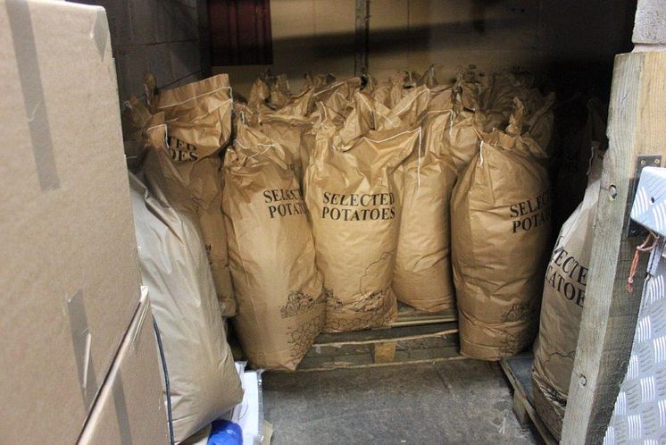 Tobacco hidden in potato sacks found at rented farm buildings in Warwickshire