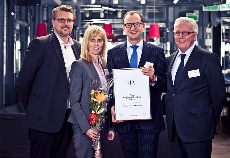 Utmärkelse för årets Employer Branding företag 2012 till Toyota Material Handling Europe