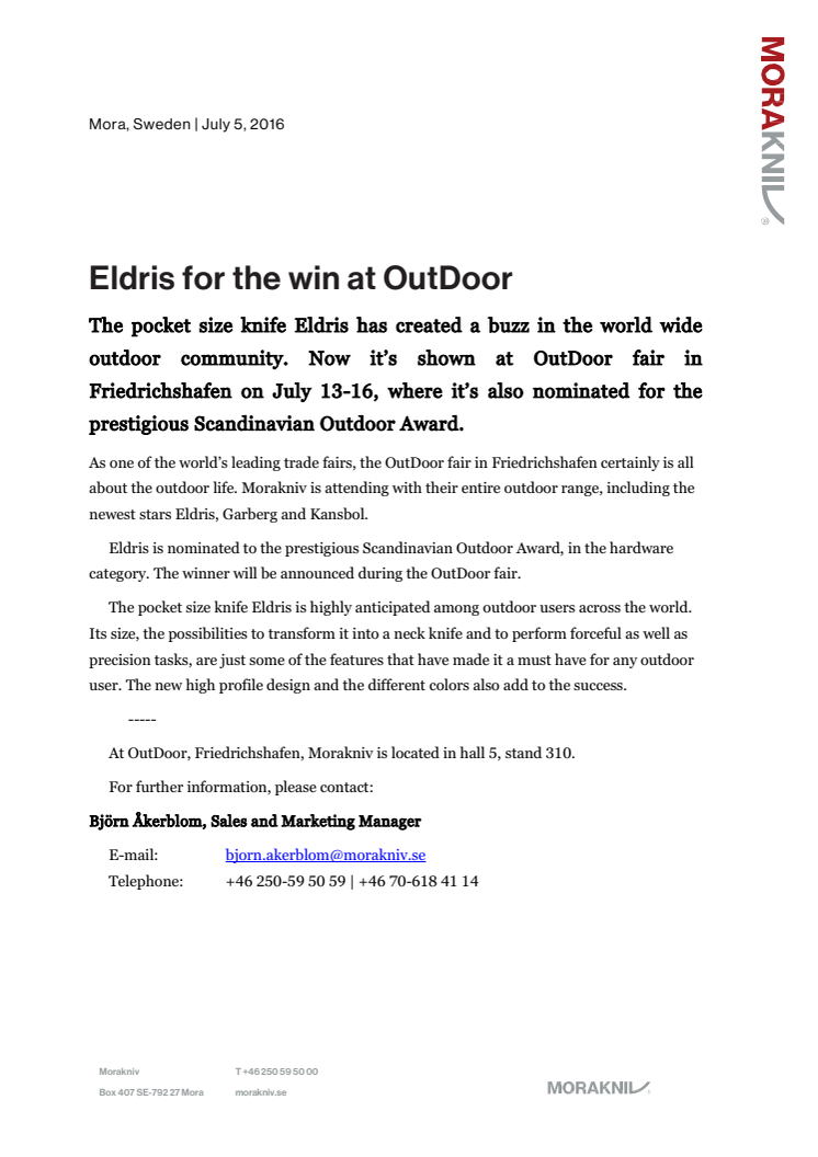 Eldris for the win at OutDoor