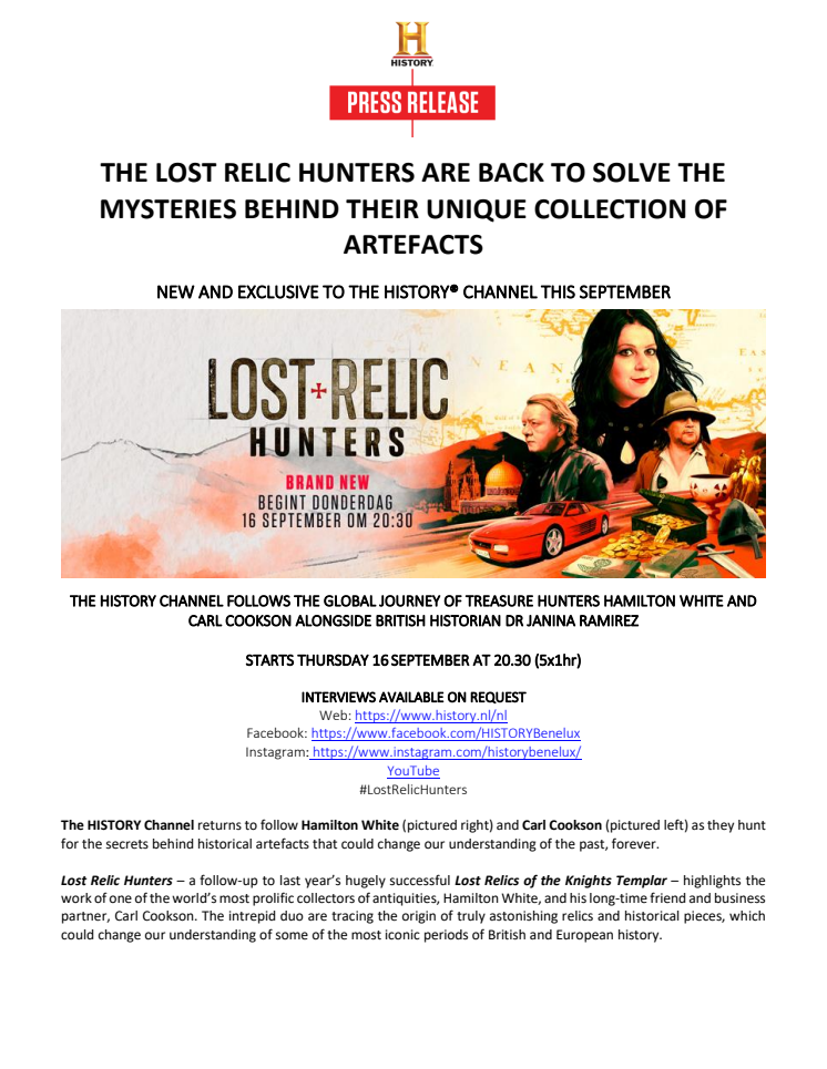 LOST RELIC HUNTERS RETURN TO THE HISTORY CHANNEL_NL_PERSBERICHT.pdf