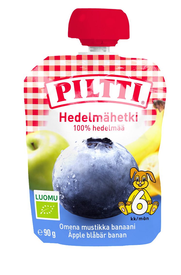 Piltti Hedelmähetki, Omena-mustikka-banaani 90 g, alkaen 6 kk