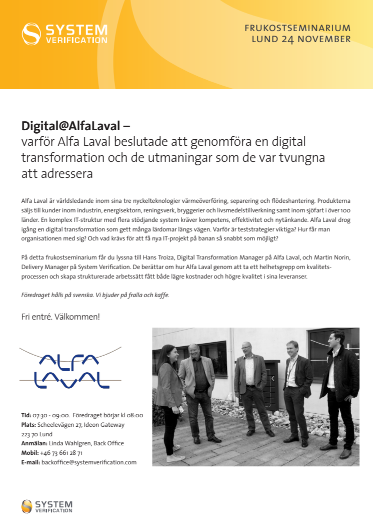 Digital@AlfaLaval – varför Alfa Laval beslutade att genomföra en digital transformation.