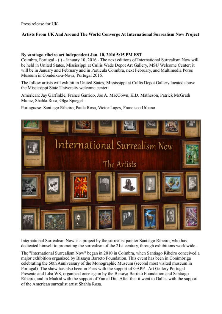 Artists From UK And Around The World Converge At International Surrealism Now Project