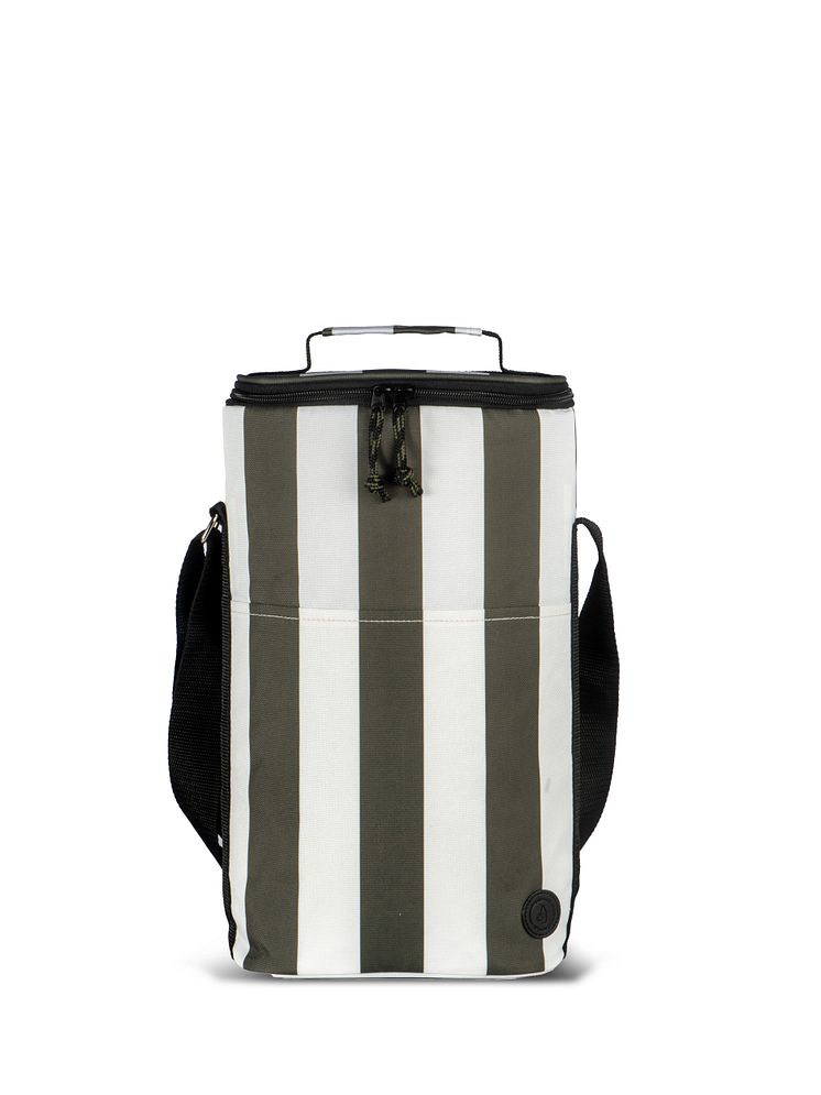 Sagaform SS25 - City stripe cooler bag high rPET Green/white 