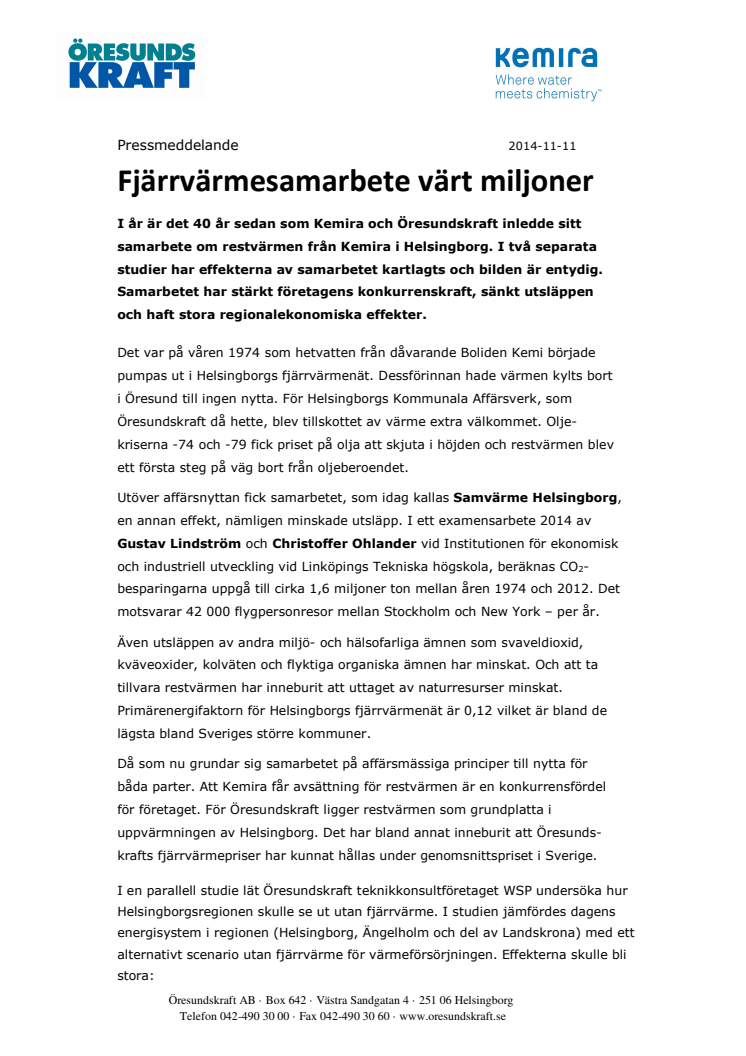 Fjärrvärmesamarbete värt miljoner