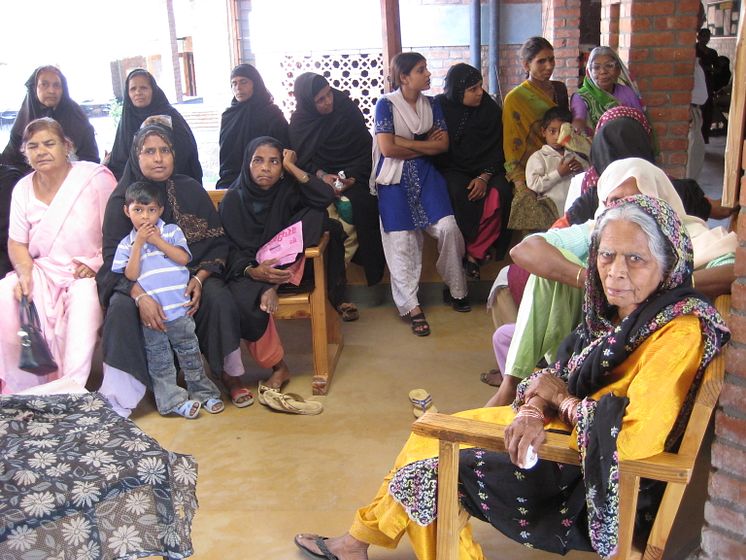 The waiting room at Sambhavna from inside.