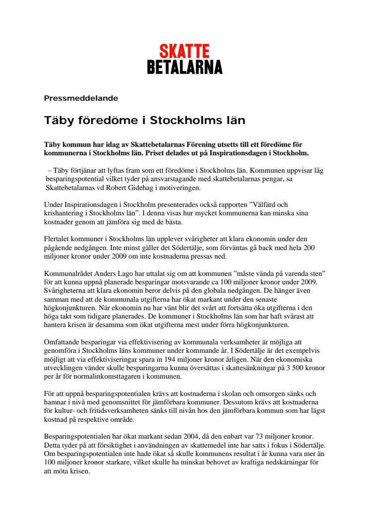 Täby föredöme i Stockholms län