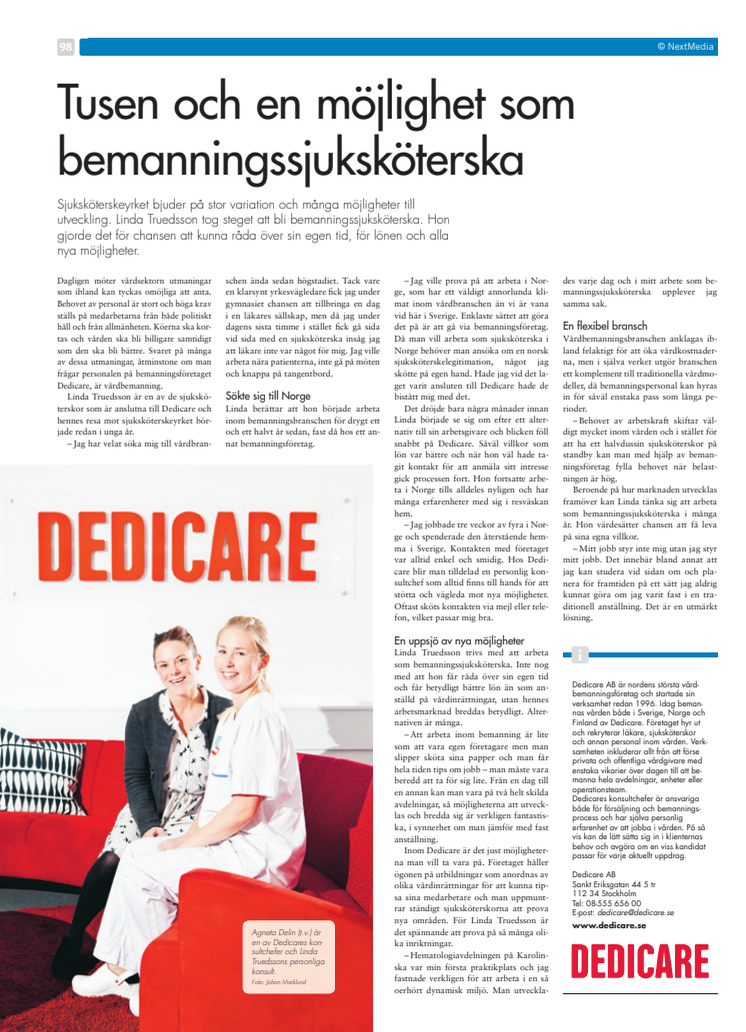 Tusen och en möjlighet som bemanningssjuksköterska