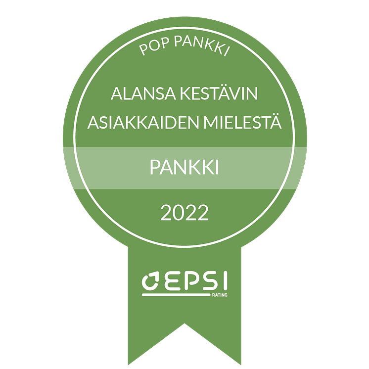 EPSI Kestävyysindeksi mitali Pankki ja rahoitus 2022