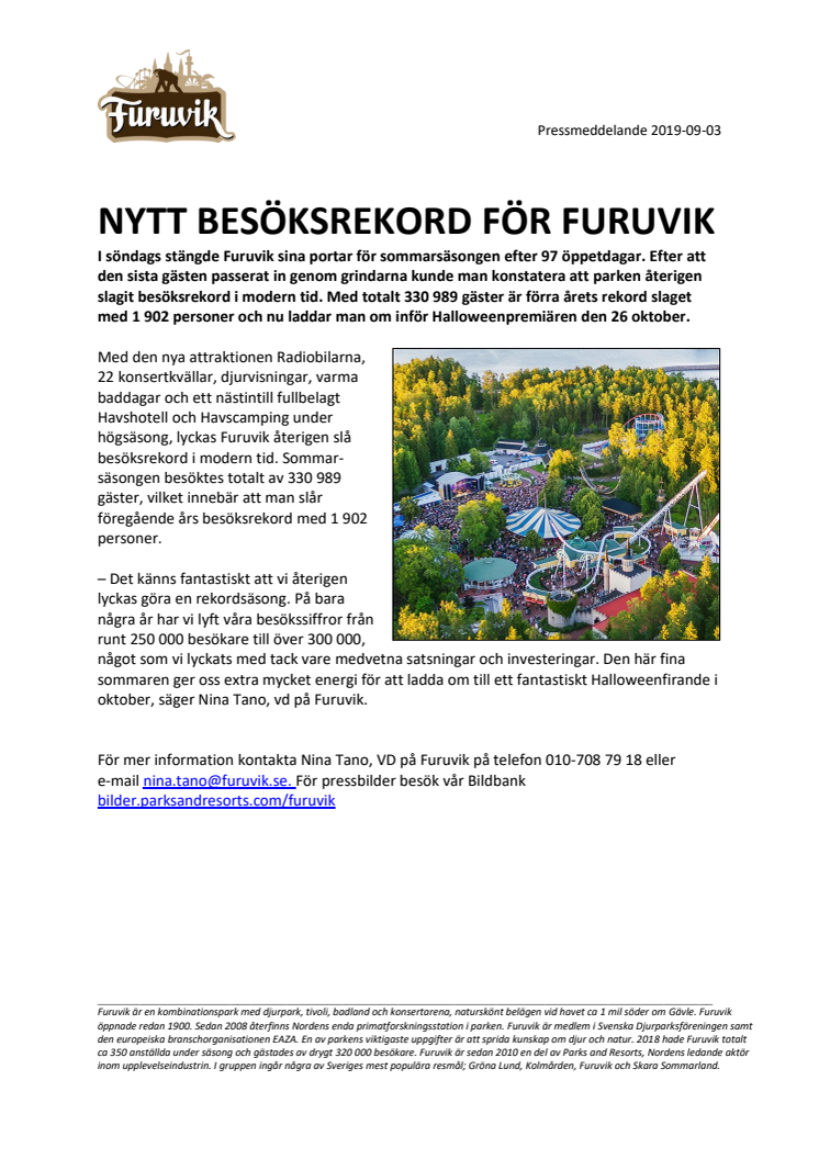 Nytt besöksrekord på Furuvik